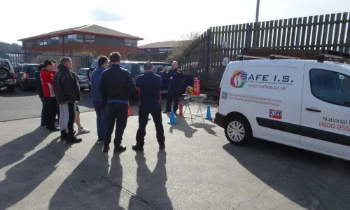 People attending fire warden training course